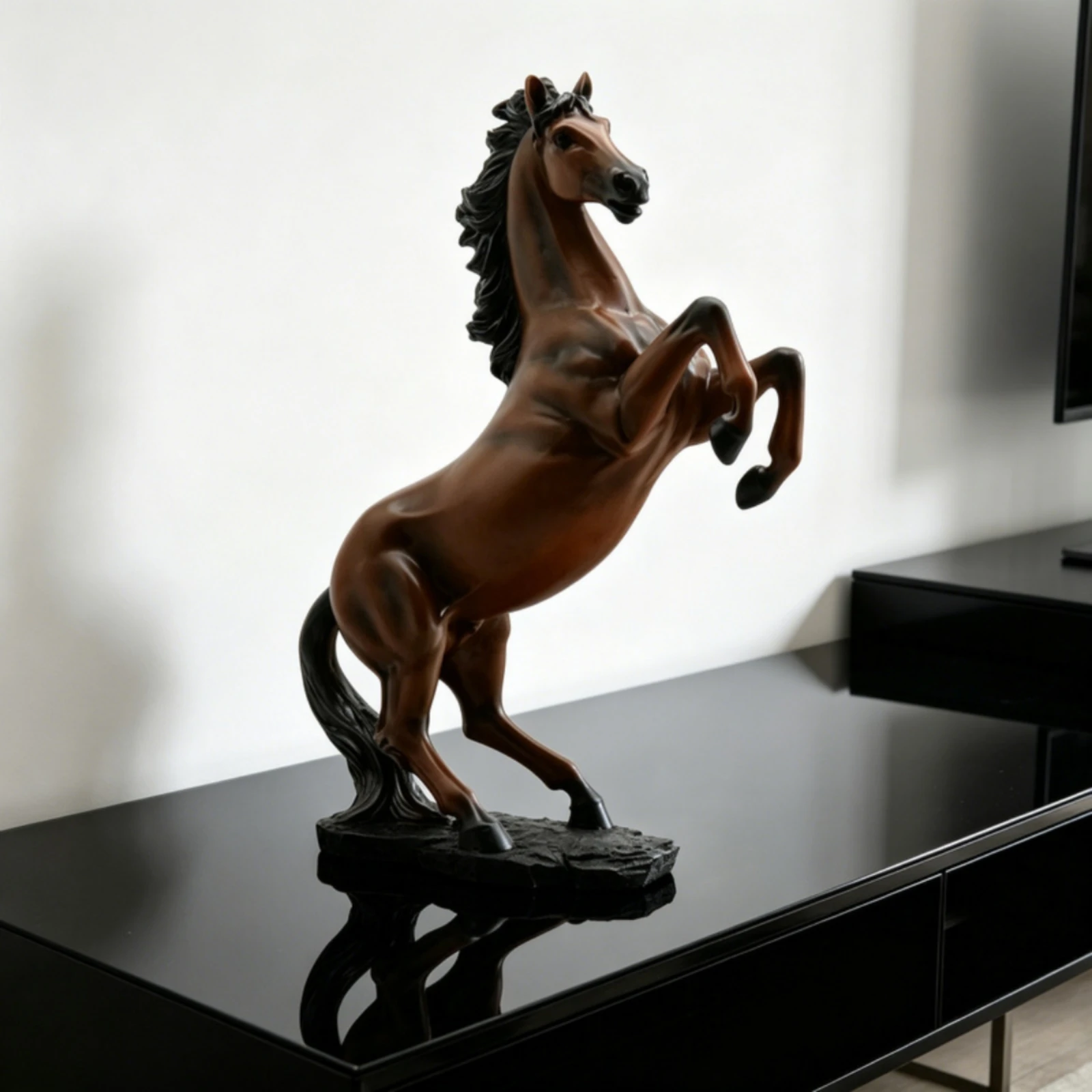 Horse Figurine Rearing Horse Sculpture Home Decor Long-Lasting for Display Cabinet, Office
