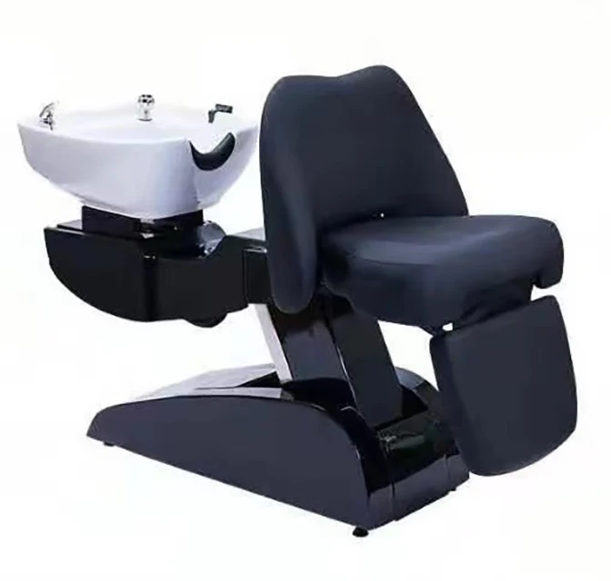 

Small Hair Salon Shampoo Chair Tan Color Washing Chair for Hair ABS Base Shampoo Chair
