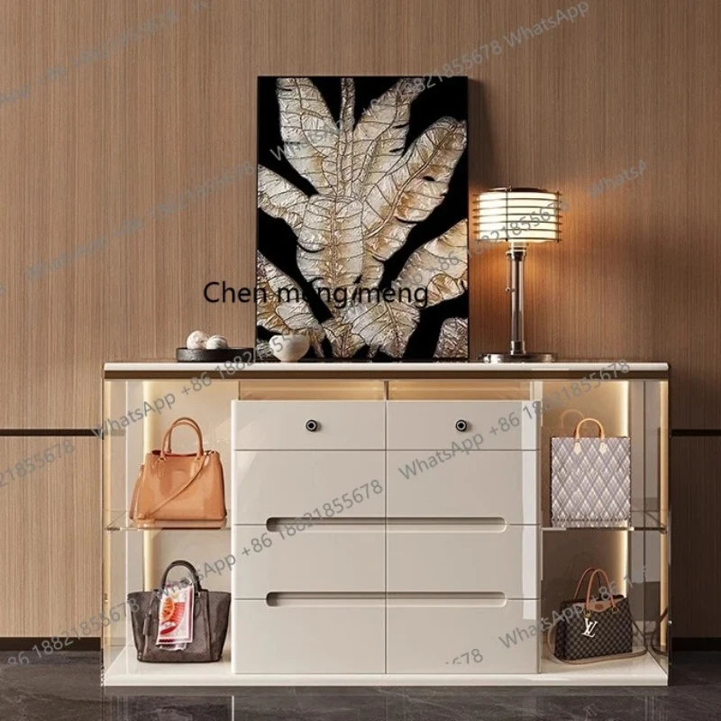 

Italian light luxury eight-bucket cabinet cloakroom jewelry storage against the wall master bedroom locker