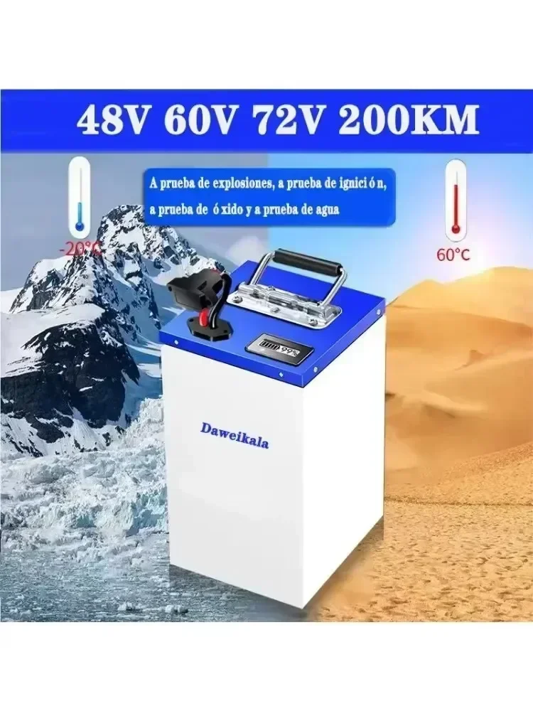 

Super capacity 72V48V60V Li-Ion Battery Pack for Electric Vehicles, 200km range, Lithium Motorcycle Tricycle Battery