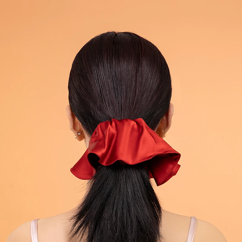 

100% Silk Hairband Fashion Headband 10cm Headwrap Silk Scrunchies for Women Elastic Silk Hair Ties Ponytail Holder Headwear
