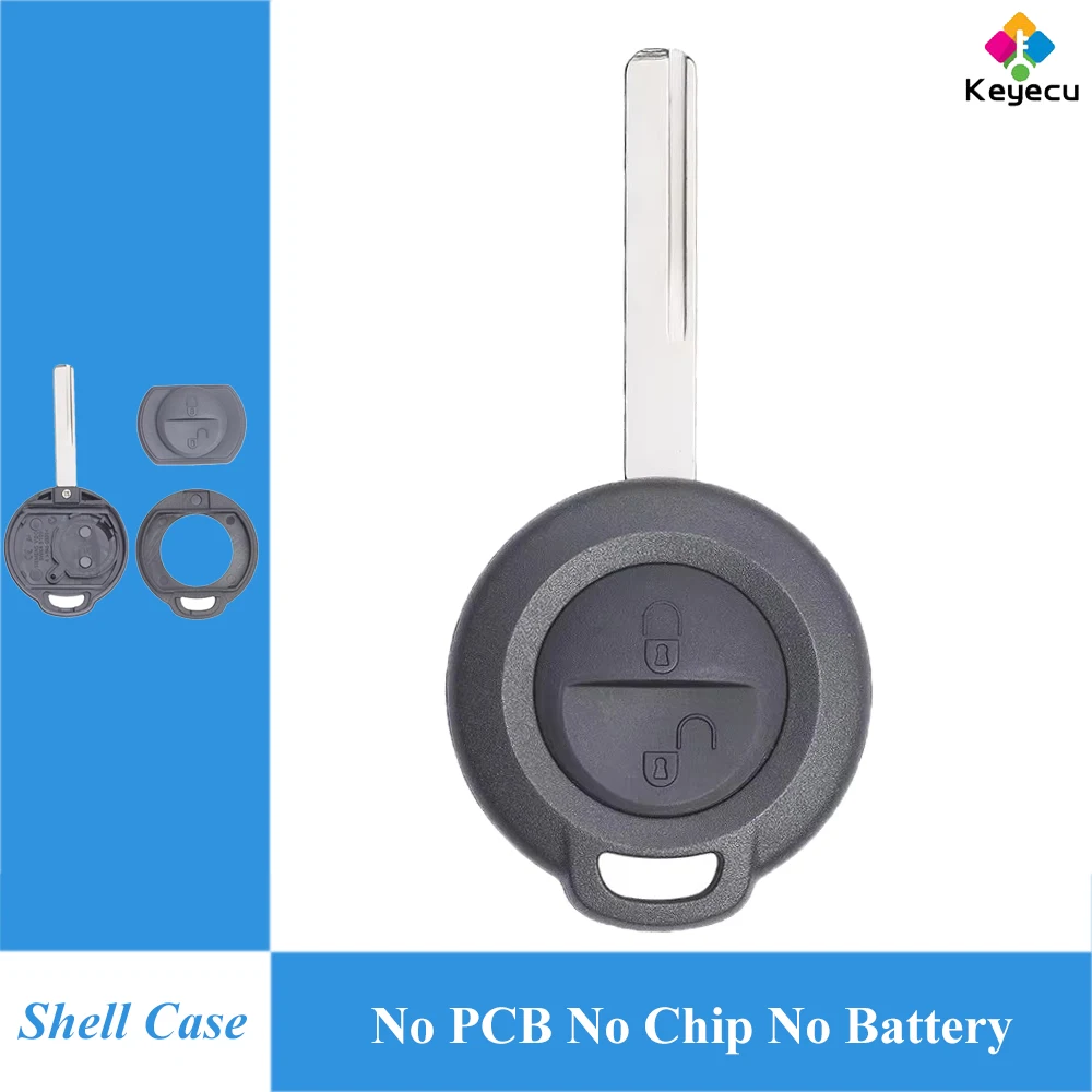 

Сменный чехол для дистанционного ключа автомобиля KEYECU с необрезанным лезвием, 2-кнопочный брелок для Mitsubishi Colt Warior Carisma Spacestar
