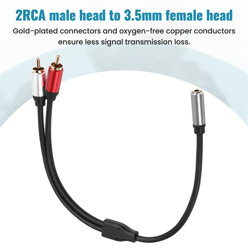 AED6-RCA Cable 2RCA Male To 3.5Mm Female Audio Aux Cable 3.5Mm Jack Rca Cable For MP3 Phone Home Theater DVD 2RCA Audio Cable