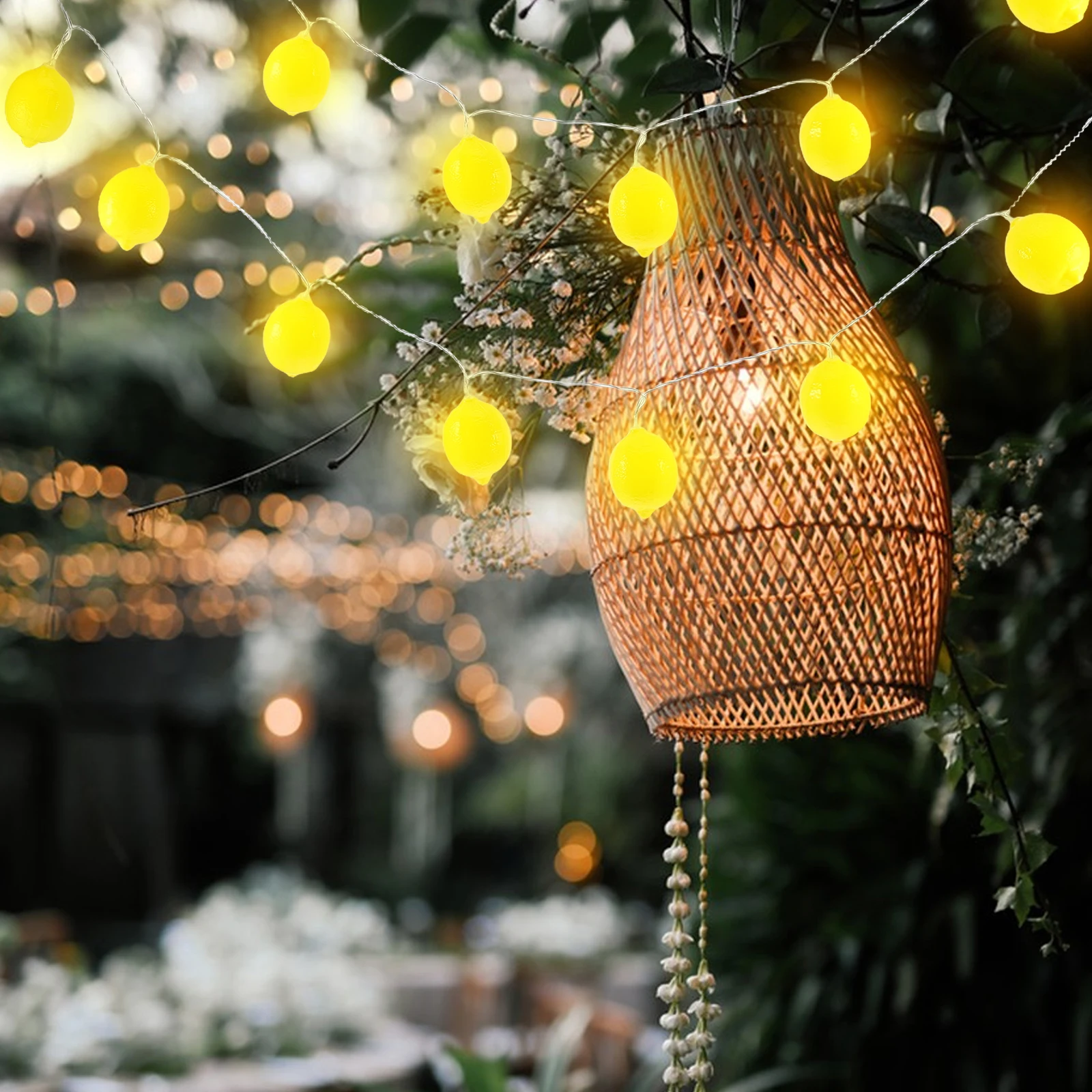 10 pezzi di lucine a LED con limone carino, lucine decorative per feste per uso interno ed esterno