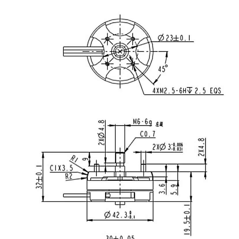 Multi rotor model aircraft brushless motor 3505 high-efficiency disc brushless motor voltage 4S KV value 650