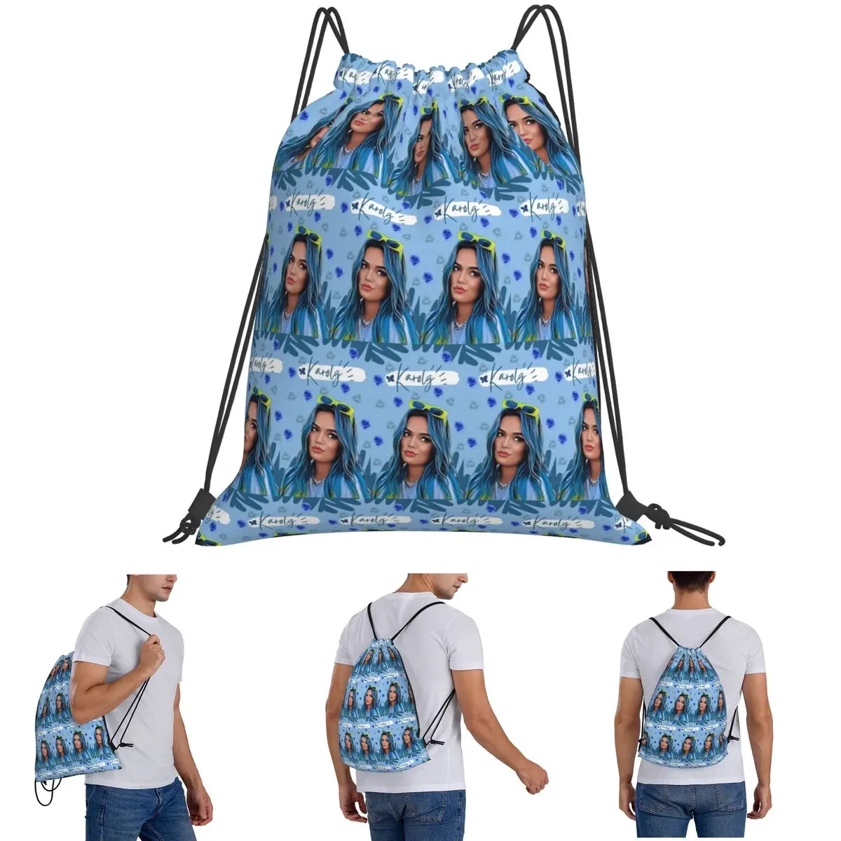 حقائب ظهر Fondo De Pantalla Karol G، حقائب ظهر عصرية محمولة برباط، حقيبة أحذية، حقائب كتب للمدرسة للرجال والنساء