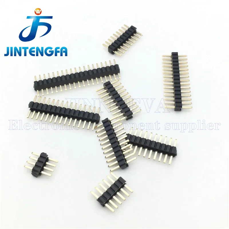 50PCS 1*2-50P 1.27MM gild Single Row Male PCB Board Header Connector Strip Pinheader 2p 3p 4p 5p 6p 7p 8p 10p 12p 15p 20p 50Pin