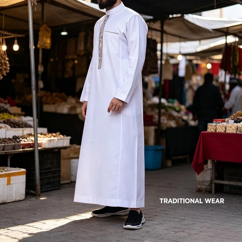 

Muslim Fashion Abaya Men Arab Islamic Clothing Fashion Loose Shirt Robe Ethnic Style Casual Jubba Thobe Men Dubai Hooded Caftan