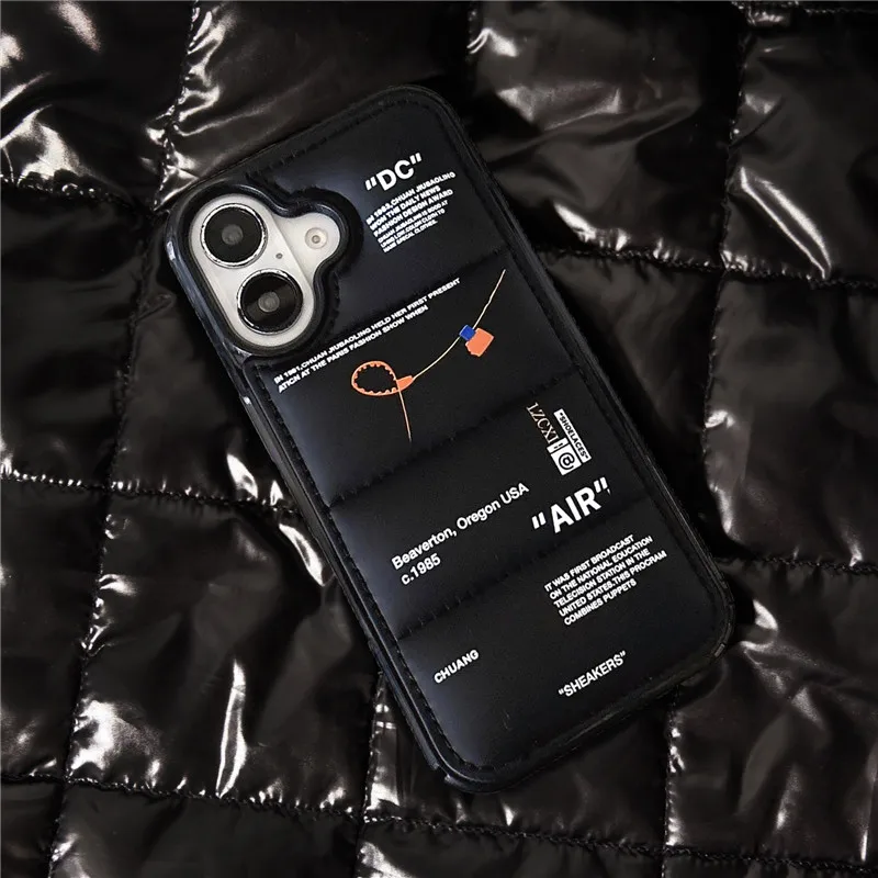 

New Sports shoes down jacket phone Cases for iphone 11 12 13 14 15 16 Pro Max Plus Luxury Sneakers Buffer Cover Case
