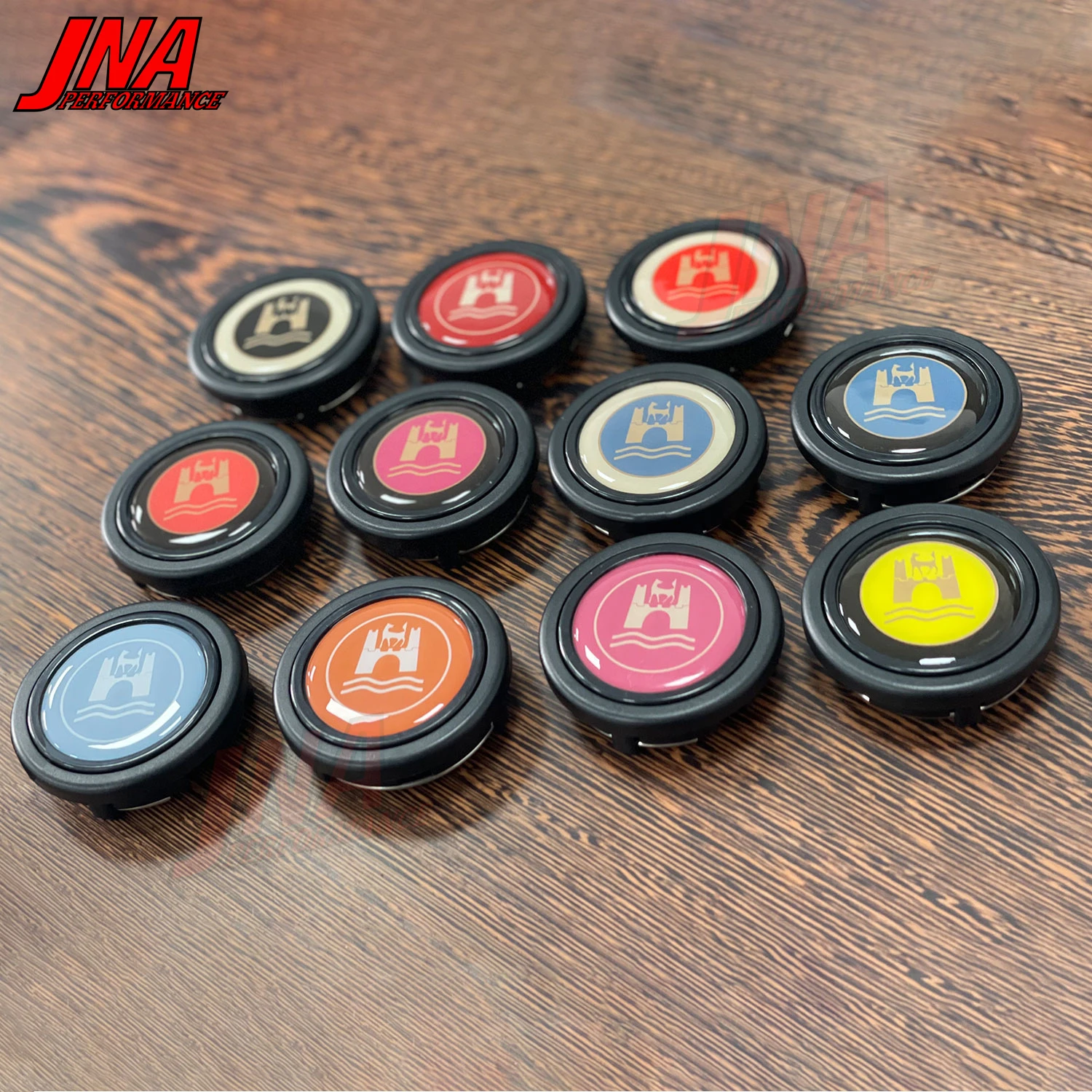 زر بوق الذئب الكلاسيكي لعجلة القيادة ، غطاء لفولكس سواجين ، فولكس فاجن ، بيتل ، من Jdm #1