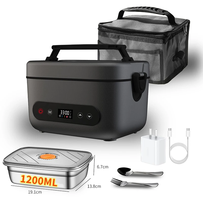 

Cordless intelligent electric lunch box, portable food warming box with heating, insulation and timing