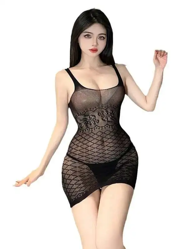 Nowa Duża Koszulka Nocna Bielizna Seksowny Kombinezon Namiętna Odzież Internetowa Uwodzicielska Sukienka Elegancka Obcisła Damska 222G