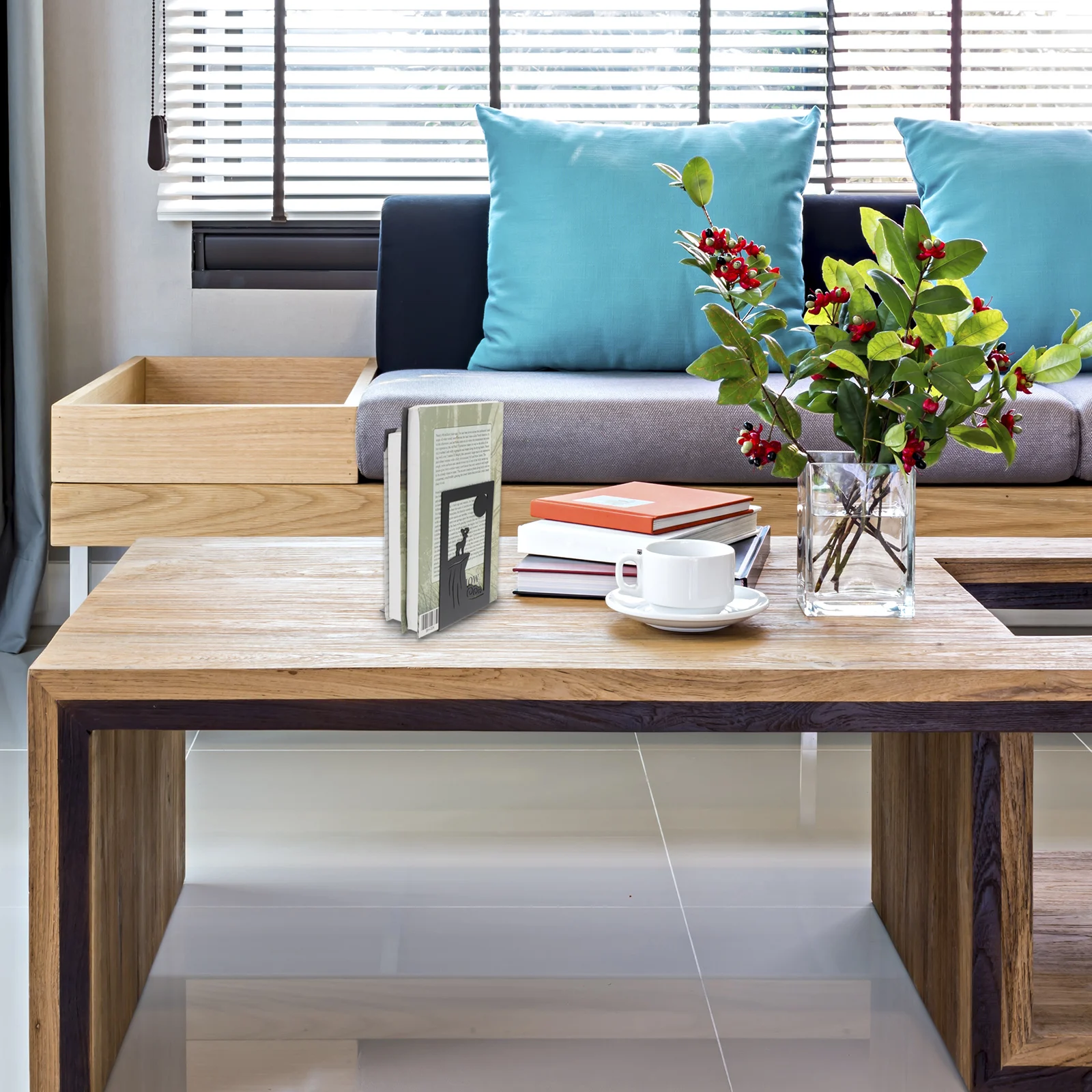 2 Pcs Iron Bookends Deer Shaped Creative Book Stand Bookend for Home Office Library Study Room Decoration Rack Storage