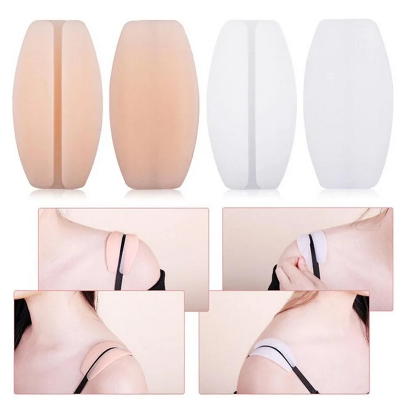1PAIR Soft Silicone Bra Strap Cushions Holder Non-Slip Pliable Shoulder Protectors Pads Bra Cushions Pads