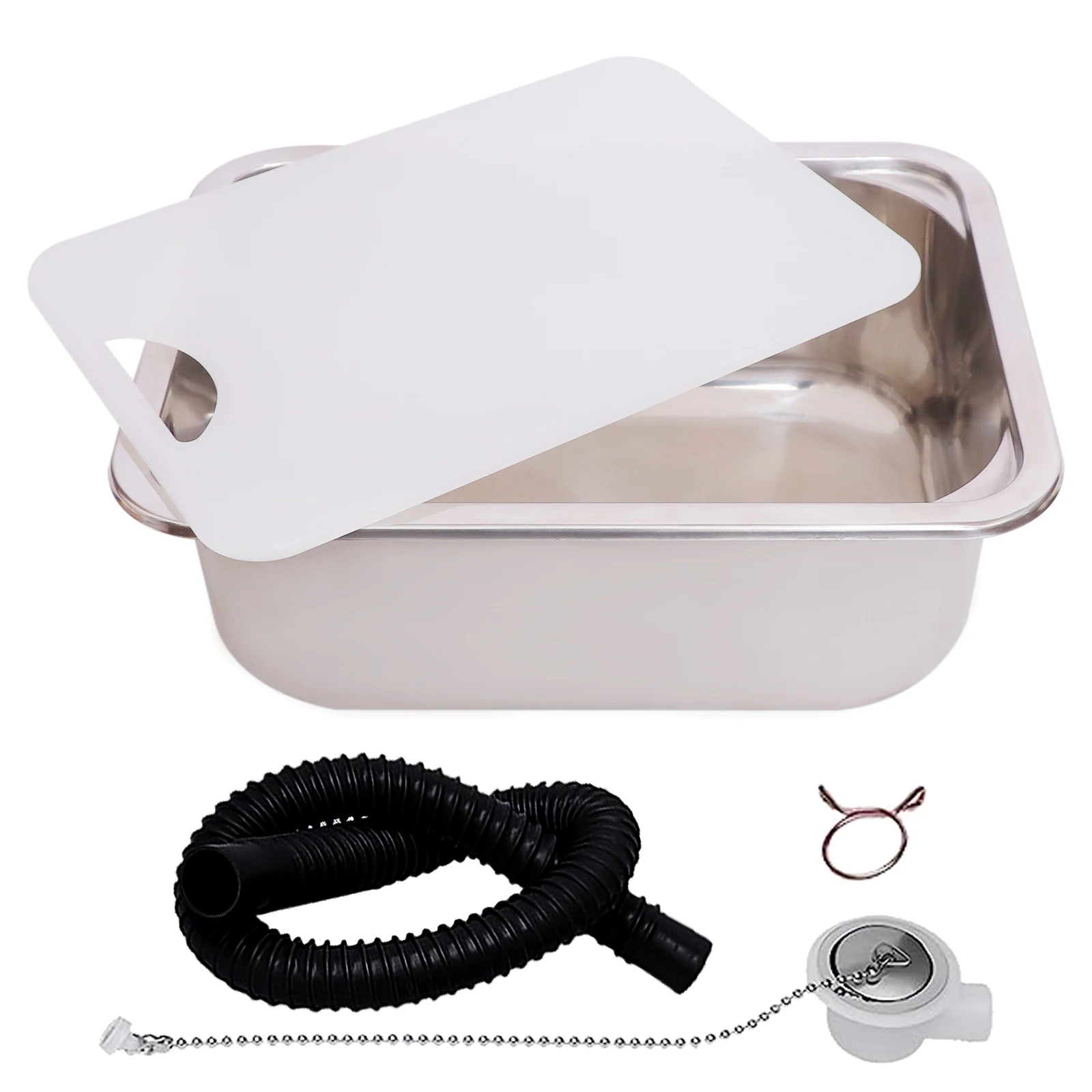 

Раковина для автофургона с разделочной доской, 15x11 дюймов, набор умывальников для под столешницы из нержавеющей стали, небольшая уличная кухонная раковина для автофургона