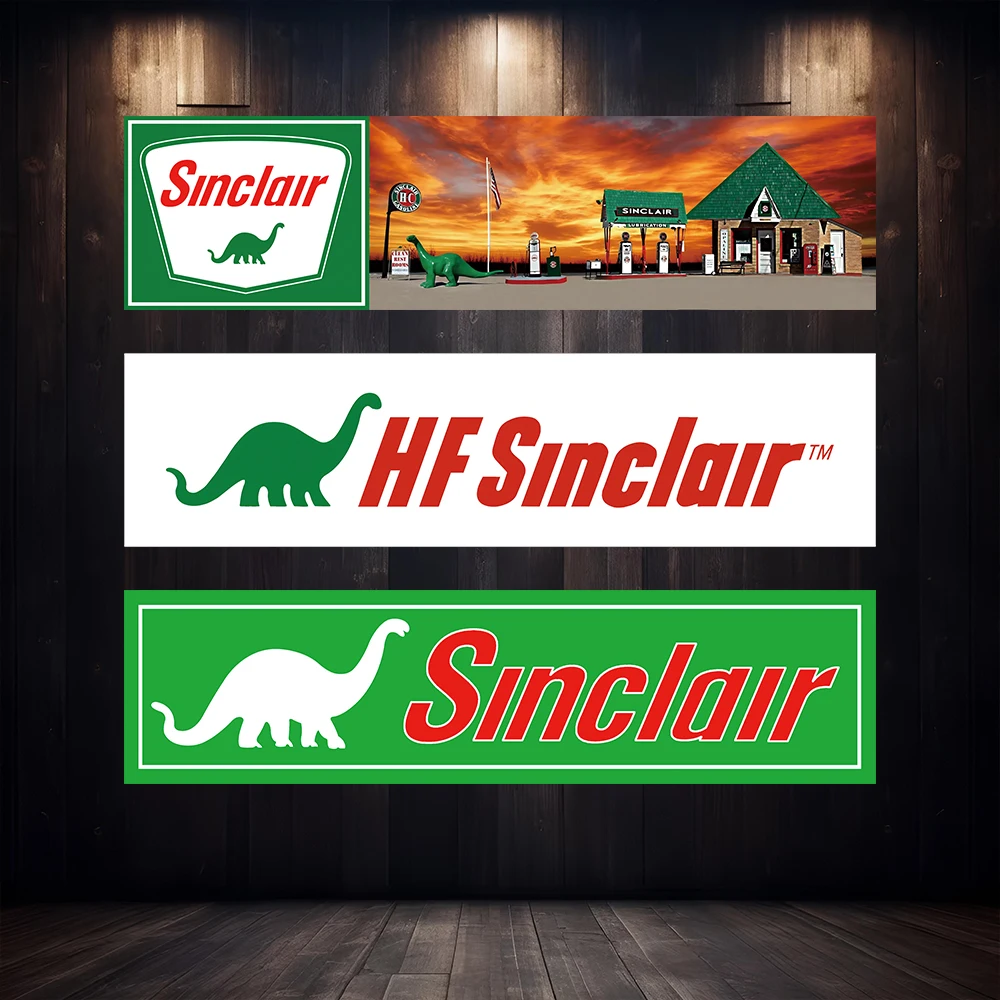 60X240cm Petroleum S-Sinclair Banner Polyester Printed Garage Wall Outdoor Decoration Advertisement
