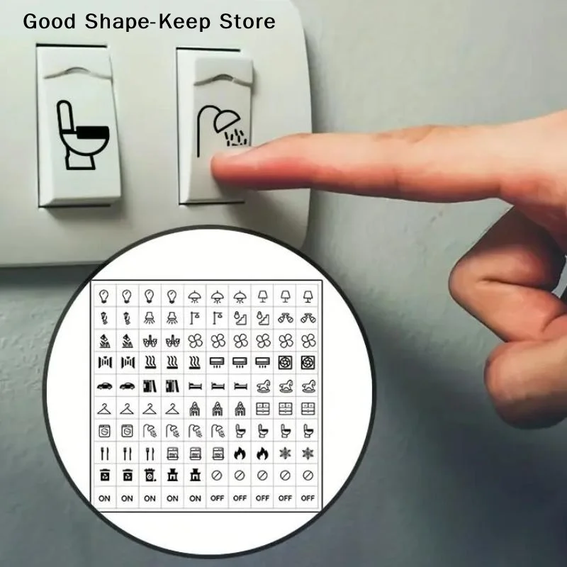 daily10Pcs Waterproof Switches Labels Self-Adhesive Transparent Switch Label Sticker Household Light Distribution Box Stickers