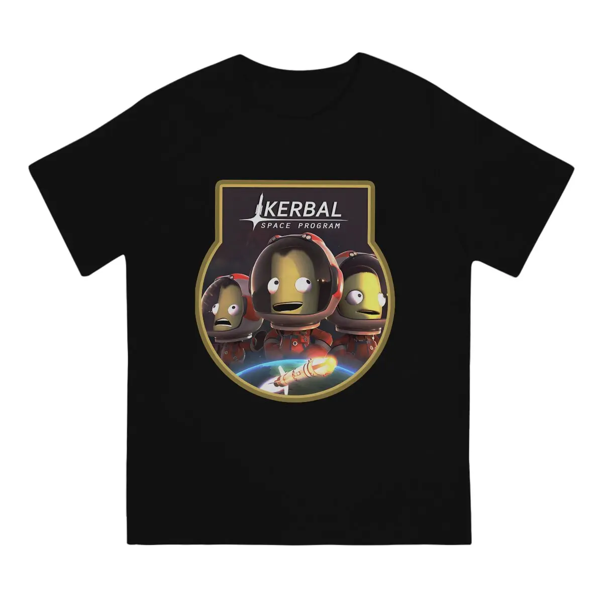 Men's Team Work T Shirt Kerbal Space Program Game Pure Cotton Tops Funny Short Sleeve Crew Neck Tee Shirt Gift Idea T-Shirt