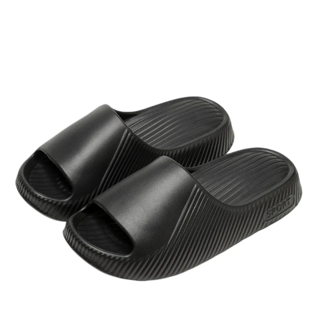 

Thick Bottom Thick Platform Slippers Soft Sole Non Slip Beach Shoes EVA Solid Color Summer Home Slippers For Couples and Women