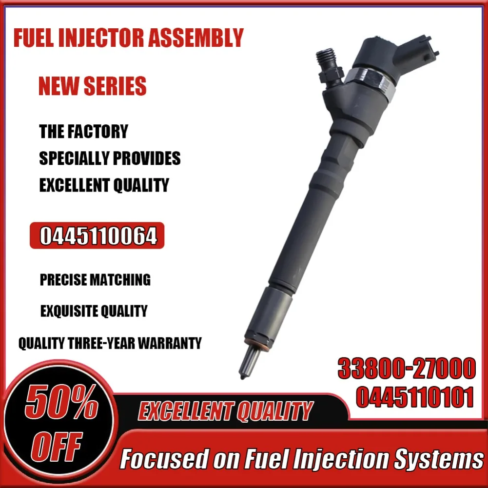 

0445110064 33800-27000 New Diesel Fuel Injector Nozzle 0445110101 for Kia Carens Hyundai Santa Fe Matrix Accent Elantra 2001-