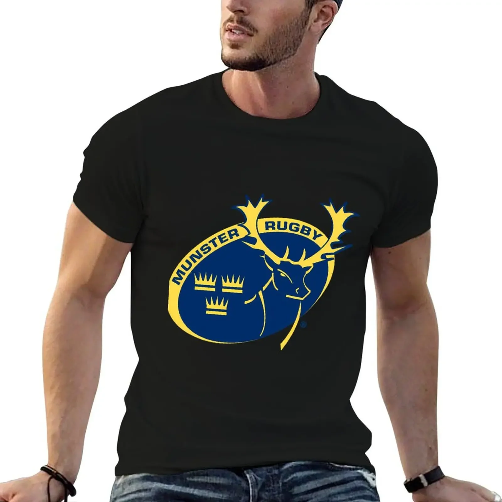 

Munster Rugby Logo T-Shirt blue archive graphic t shirt vintage cute tops mens t shirts