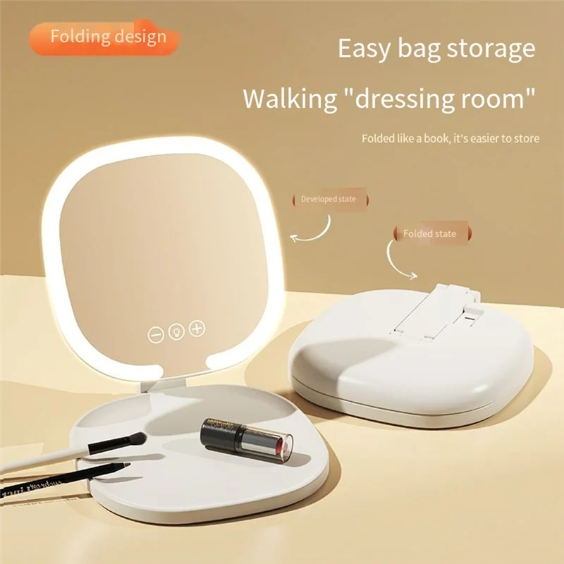AT51-LED Makeup Mirror With Light, 1X/3X Magnification, Portable Foldable Travel Cosmetic Vanity Mirror, Ideal Gift For Women