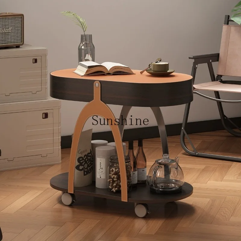 

Small apartment mini mobile trolley Italian minimalist small side table