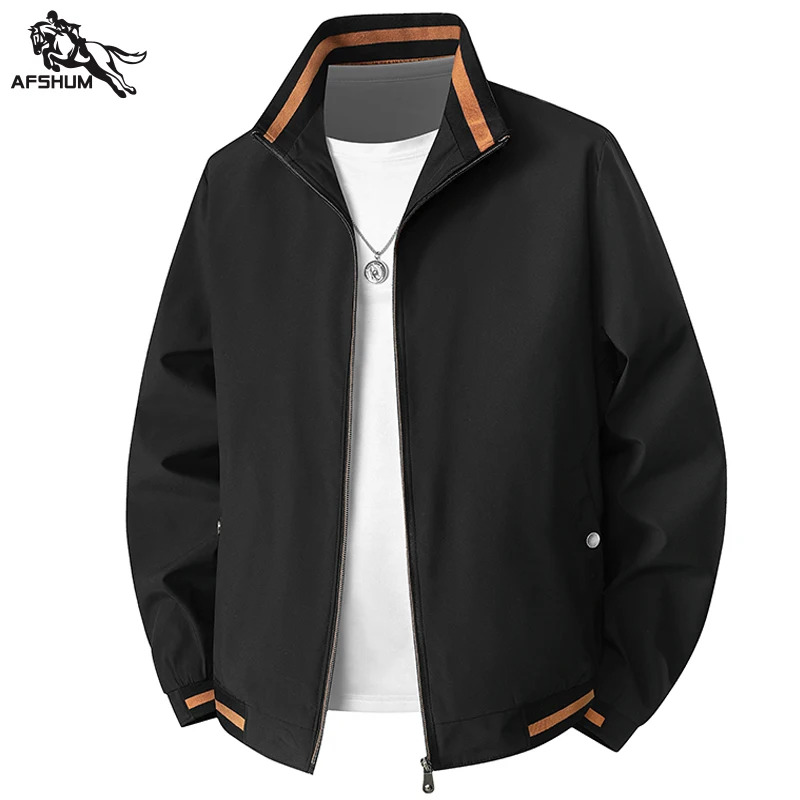 سترات رجالية جديدة لفصل الربيع والخريف سترات بلون سادة سترات غير رسمية للرجال ذات جودة عالية وياقة واقفة مقاسات