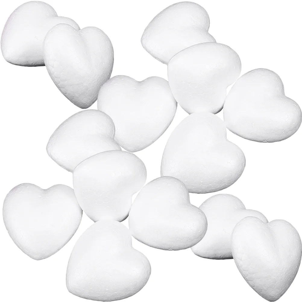 100 Pcs Childrens Toy Hearts Heart Shape Foam Molds Wedding Round Foam Shapes Diy Foam Balls Polystyrene White Balls