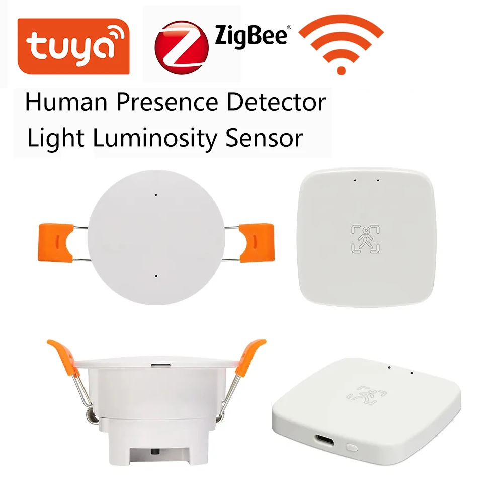 Tuya WiFi/ZigBee Human Presence Detector mmWave Radar Detection Sensor Light Luminosity 2 in 1 Function Human Body  Detection PI