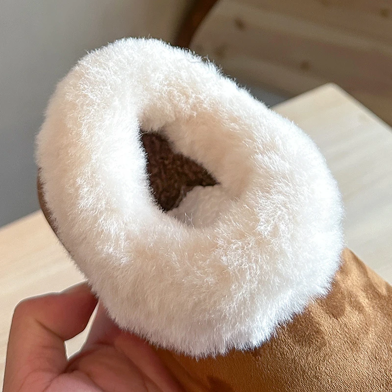 Stivali da neve per bambini 1-18 anni Giallo Marrone Imbottito Addensato Ragazzi Ragazze Scarpe di cotone Morbide stivali corti antiscivolo per bambini