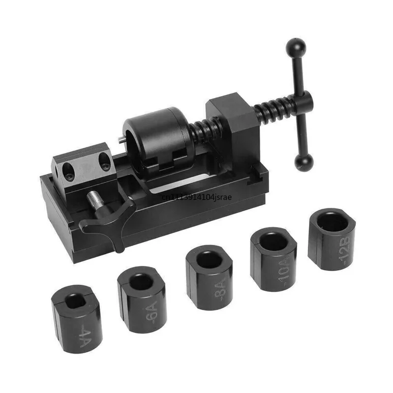 Aluminum AN Fitting Install Tool, High Pressure Fuel Oil Hose Assembly Jig Pipe Clamp Fixture