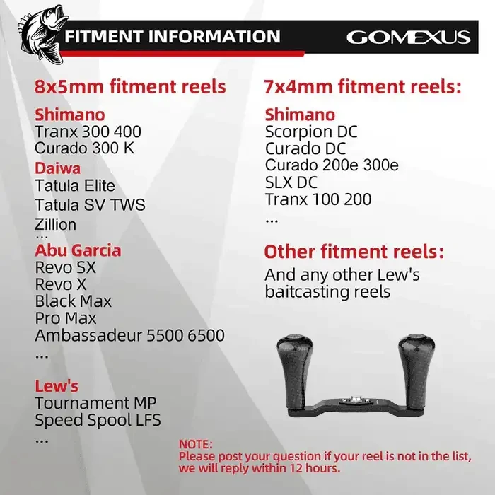 GOMEXUS Carbon-Griff für Daiwa Tatula Zillion Abu Okuma Kastking Pisfun Baitcasting-Rolle, Griffgröße 8x5 und Shimano 7x4mm – Detail 3
