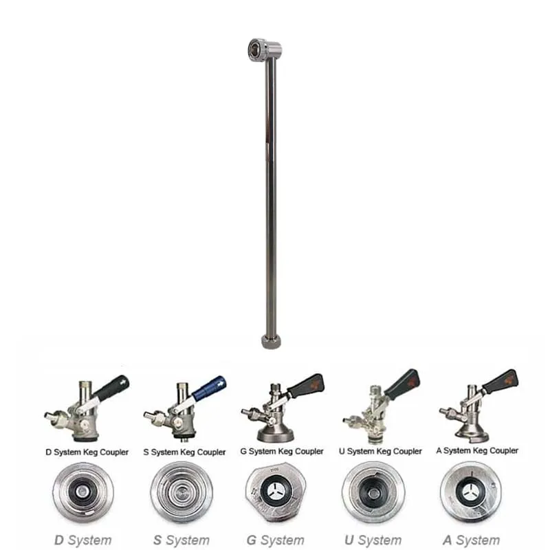 Party Keg Dispenser Upright Picnic Pump Rod 12/17.5inch Stainless Steel 304 Standard US Faucet Ez-Tap Keg Party Dispensing Kit