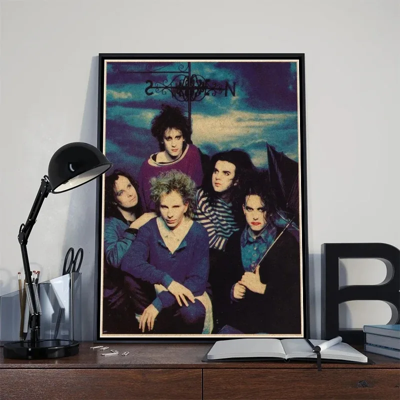 Vintage The Cure Rock Poster Home Decor Canvas Printing Posters Retro Poster Rock Band Music Star Poster Wall Home room Decor