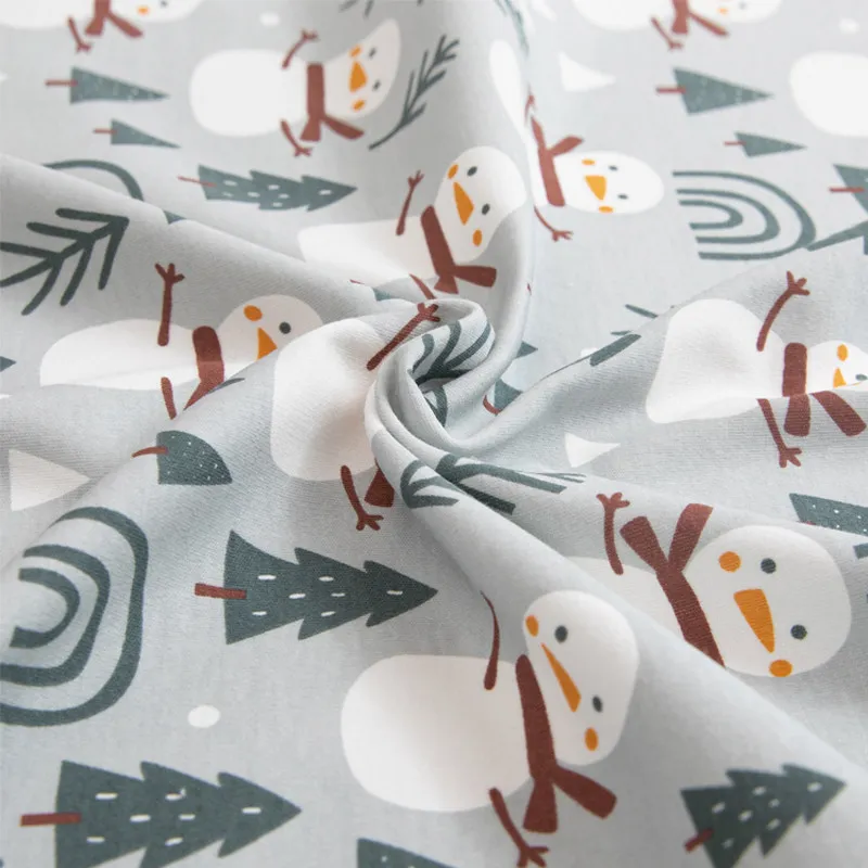 Stretchy knitted jersey fabric by Cute printed cartoon knitted cotton fabric DIY baby clothing fabric 50x180cm telas infantiles