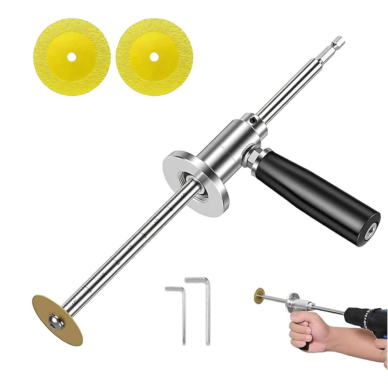 

Inside Pipe Cutter for PVC Pipe Cutter, With Diamond Grit Cutting Wheel and Handle Adjustable Cutting Depth for Impact Drivers