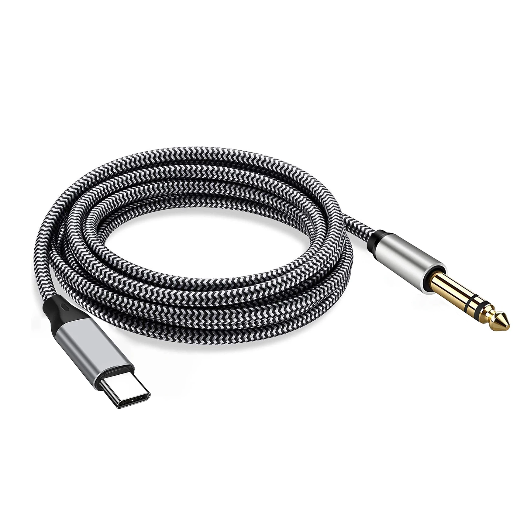 USB Type C to 6.35mm 1/4 inch TS Audio Cord for Smartphone, Tablet, Laptop Link Amplifier, Mixing Console Mixer, Speaker