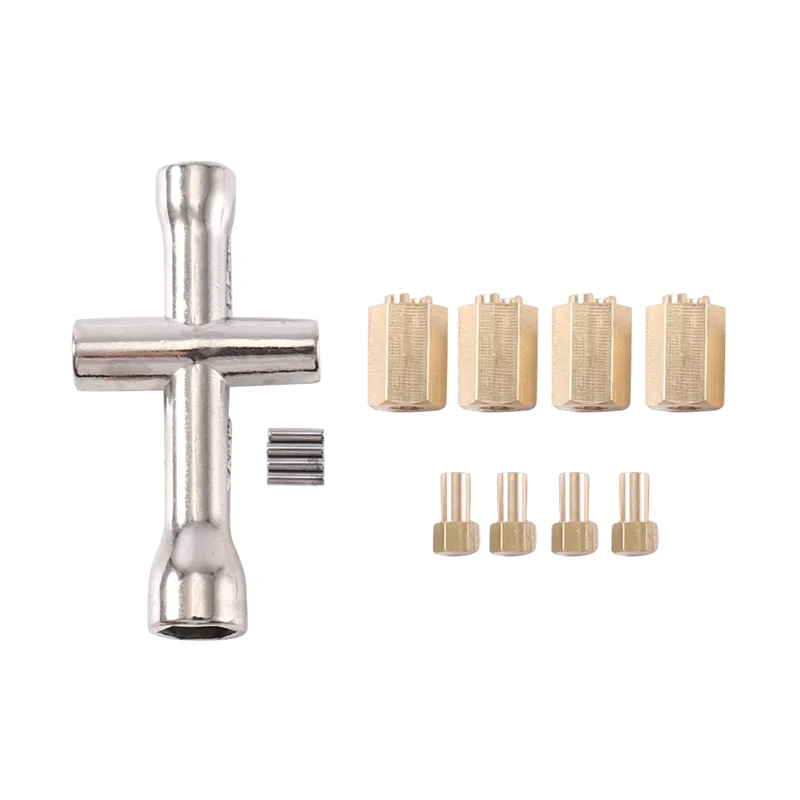 B78B-8Pcs Brass 10Mm(+6Mm) Extended Wheel Hex Hub Adapter 9750 For Traxxas TRX4M TRX-4M 1/18 RC Crawler Car Upgrade Parts
