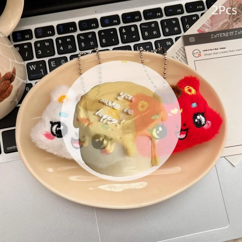 [GT] 1/2 Stuks Cartoon Pony Pluche Sleutelhanger Kawaii Jaar Van Het Paard Mascotte Hanger Rugzak Decoratie Accessoires Nieuwjaar Geschenken