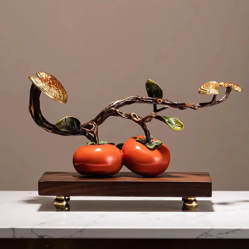 Persimmon everything goes well ornament home office decoration housewarming gift all copper desktop