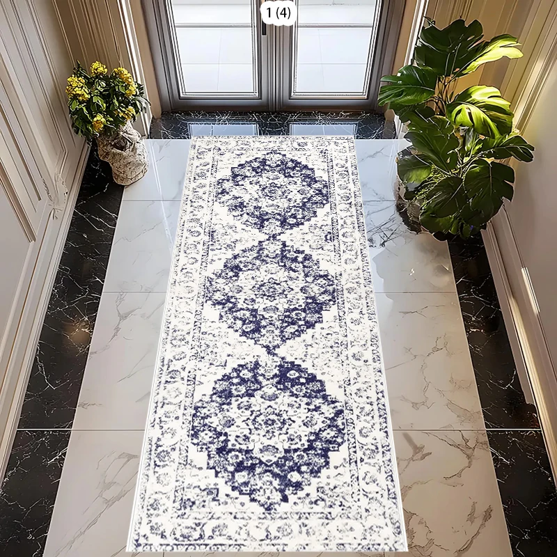 

Винтажный ковер-дорожка с ретро-узором для дома, декоративный напольный коврик для гостиной, прихожей, спальни