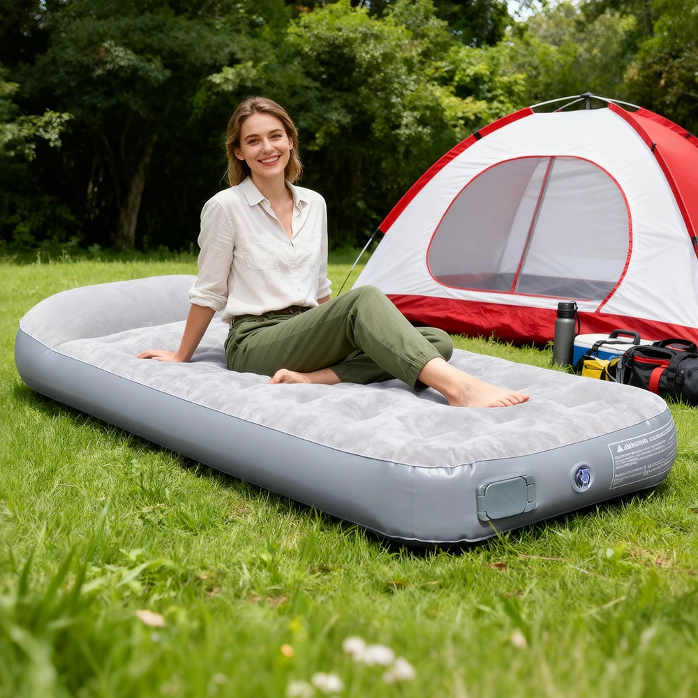 New Air Mattress Built-in Pump Self-inflating Mat Cushion Outdoor Tent Inflatable Bed Double sleeping Pad For Camping or Indoor