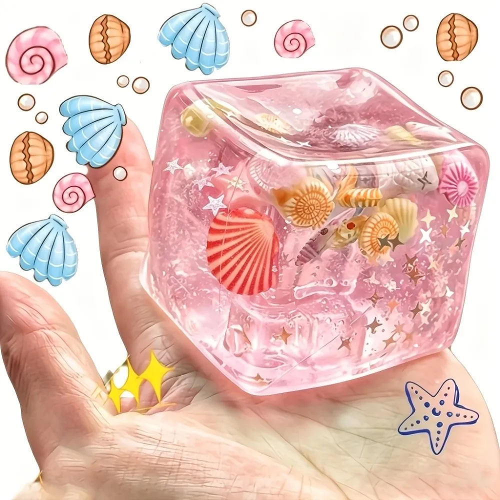 Super Soft Ocean Cube Squishy Transparent Slow Rising Ocean Cube Squeeze Star Slow Rebound Ocean Cube Fidget Christmas Gift