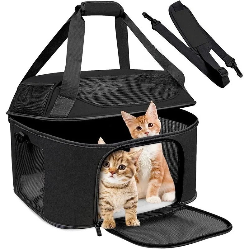 

Large Cat Carrier for 2 Cats, Soft Side Pet Carrier for Cats Small Dog Up to 20 lbs, Collapsible Travel Dog Carrier Bag