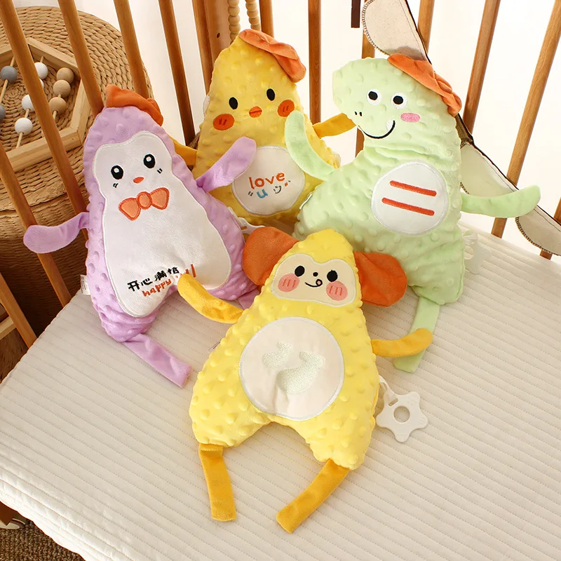 

2024 New Baby Animal Hand-held Rattle Bite Glue Can Bite Newborn Grasp Training Soothing Plush Toy