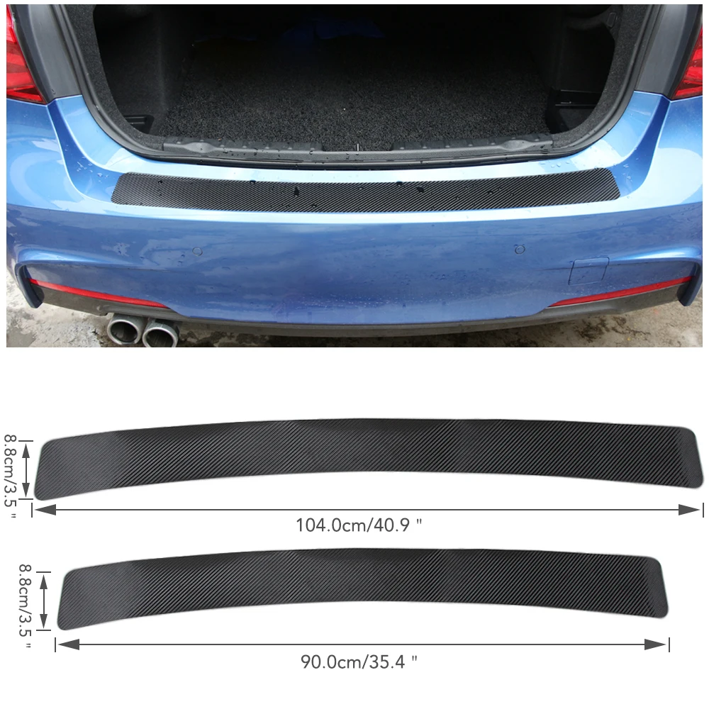 Kohlefaser-Aufkleber für die hintere Stoßstange des Kofferraums für SKODA Fabia Combi Octavia RS Scout KAROQ Superb 2 3 4 – Detail 1