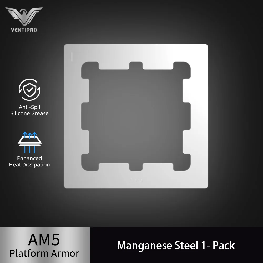 VENTIPRO AM5 CPU Contact Frame Pure Copper Full Surround Frame Better Cooling CPU Heatsink Armor for AMD 7950X 7900X 7700X 7600X
