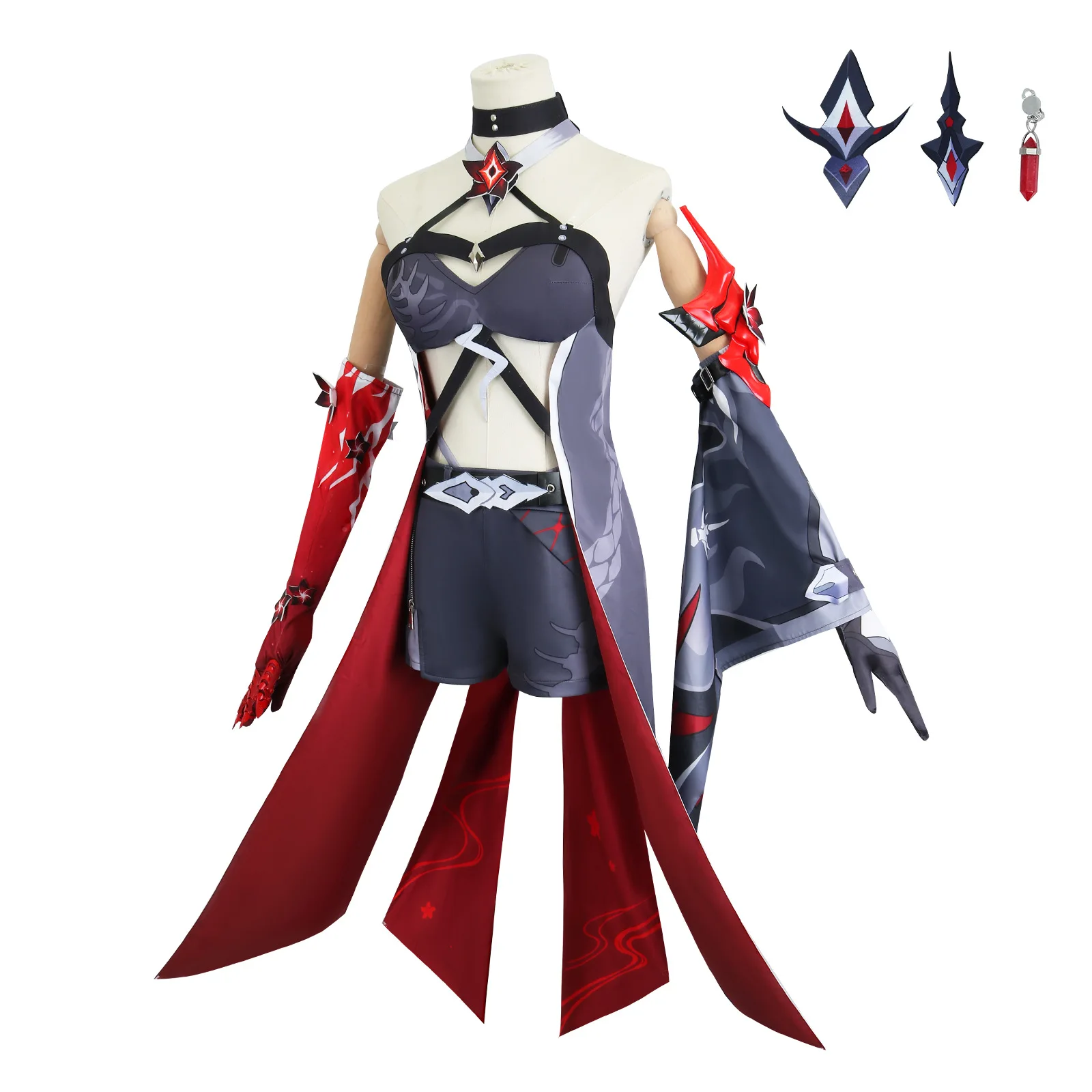 Acheron Cosplay Hsr Honkai Star Rail Kostuum Jurk Pruik Schoenen Laarzen Vrouwen Rollenspel Halloween Feestkleding Huangquan Cosplay