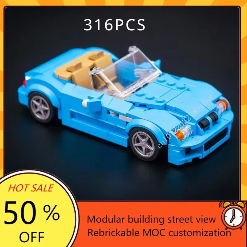 Technical Racing Super Bond Spyder MOC Car Vehicle, Speed Champion Racer, bloques de construcción, ladrillo, garaje creativo, juguetes para niños